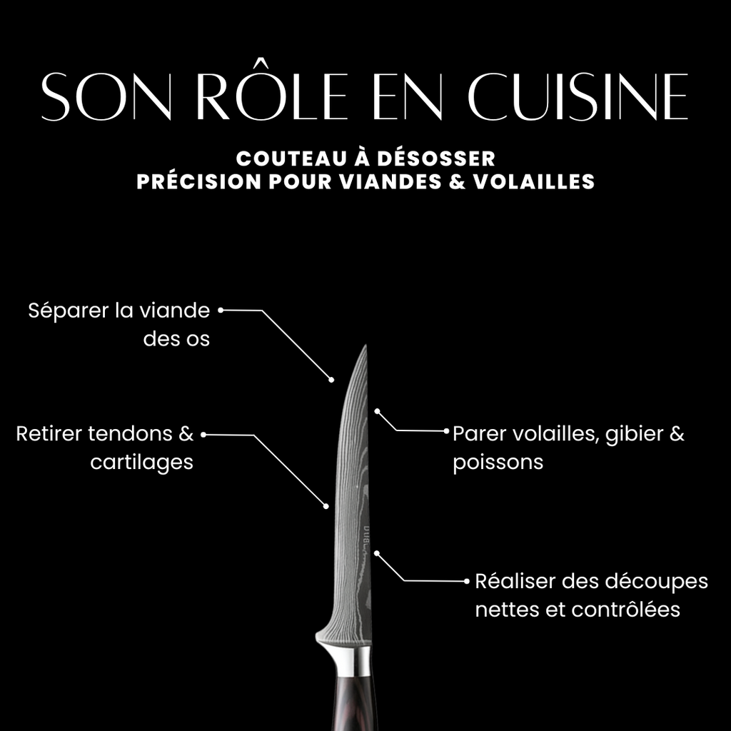 Couteau à désosser - Effet Bois Sombre