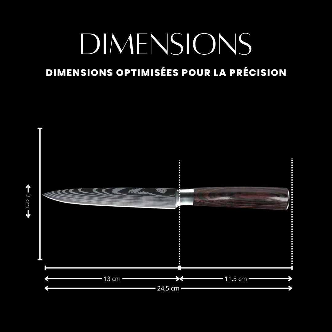 Couteau utilitaire - Effet Bois Sombre