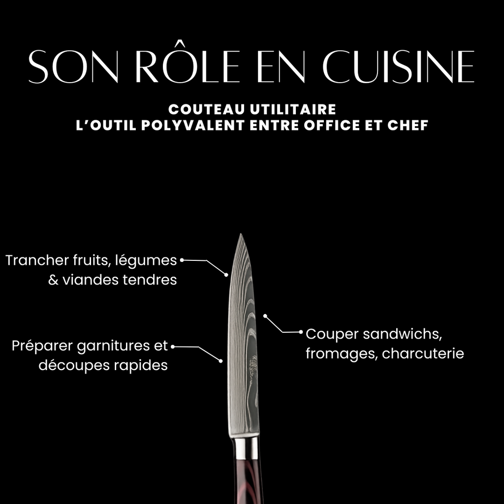 Couteau utilitaire - Effet Bois Sombre