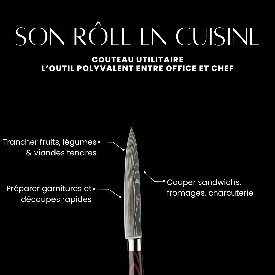 Couteau utilitaire - Effet Bois Sombre