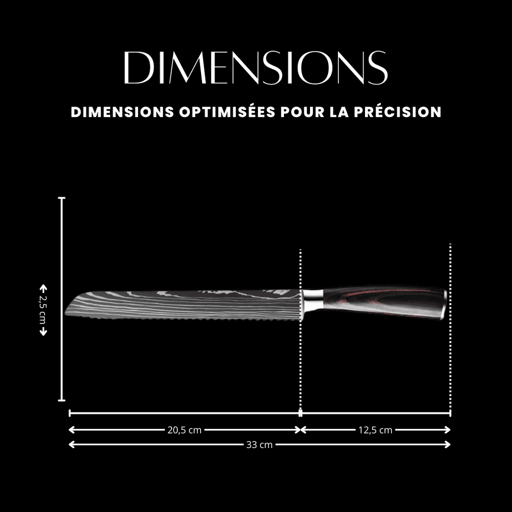 Couteau à pain - Effet Bois Sombre