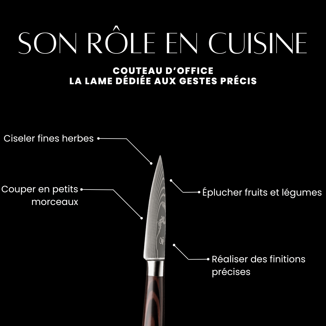 Set de 8 couteaux Japonais - Effet Bois Sombre