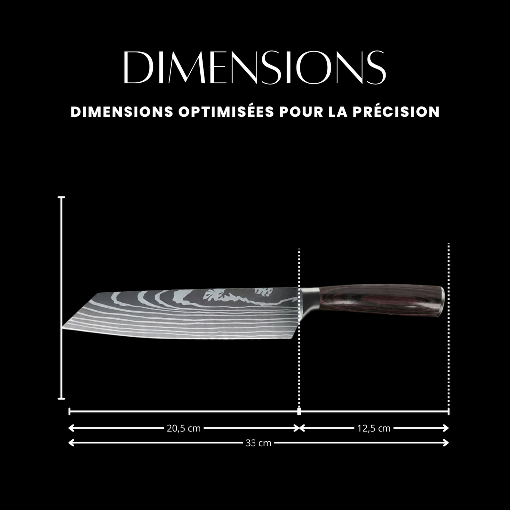 Couteau Kiritsuke - Effet Bois Sombre